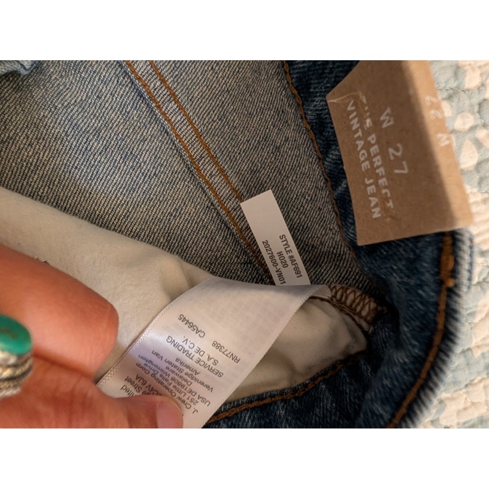 Madewell The Perfect Vintage Jean High Rise Tapered Raw Hem AF691 Blue 27 NEW - Picture 6 of 11
